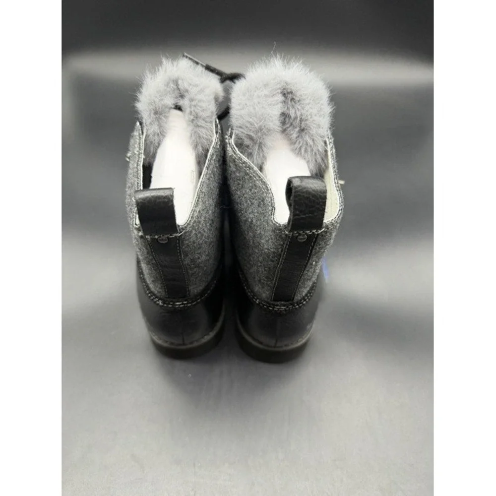 Jambu Turin Waterproof Black Grey Wool Faux Fur Winter Boots‎ J2TRN01 Womens 6.5